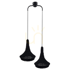 Pendelleuchte Antigo Mahaka 2 schwarz Stahl/Baumwolle 50 cm E27 LED 5173 small 0