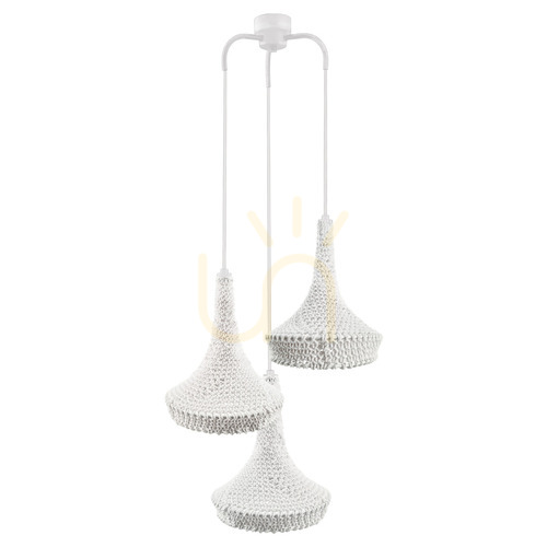 Prüfen Pendelleuchte Antigo Mahaka 3-flammig weiß Stahl/Baumwolle 50 cm 5177