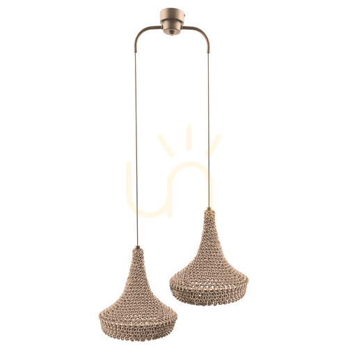 Prüfen Pendelleuchte Antigo Mahaka 2 beige Stahl/Baumwolle 50 cm LED E27 5179