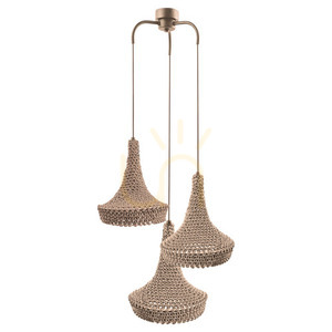 Pendelleuchte Antigo Mahaka 3 beige Stahl/Baumwolle 50 cm E27 LED 5180 small 0
