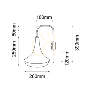 Wandleuchte Antigo Mahaka schwarz Stahl/Baumwolle E27 39 cm 4031 small 1