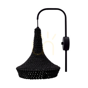 Wandleuchte Antigo Mahaka schwarz Stahl/Baumwolle E27 39 cm 4031 small 0
