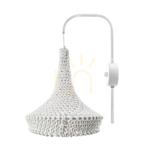 Prüfen Wandleuchte Antigo Mahaka weiß Stahl/Baumwolle 39 cm E27 LED 4032
