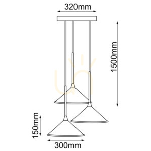 Pendelleuchte Antigo Merto 3-flammig schwarz Stahl E27 32 cm 5066 small 1