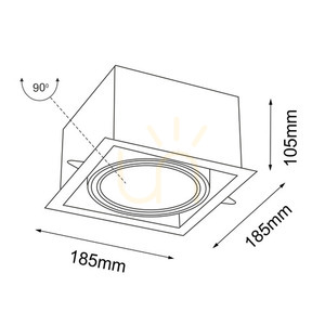 Einbauleuchte Antigo Muko 7340 weiß LED ES111 18,5x18,5 cm small 1