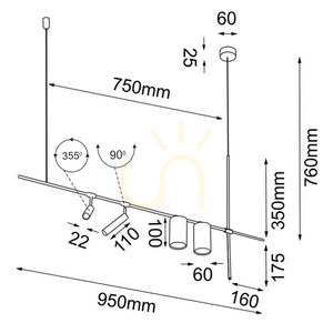 Pendelleuchte Antigo Namasu 7926 schwarz mit 2× GU10 und 2× G9 small 1