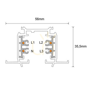 Unterputz Stromschiene 3-Phasen 230V Antigo Szynoprzewód 3F schwarz 1 m 8101 small 1