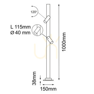 Außenstehleuchte Antigo Gosen 2-flammig Anthrazit 100 cm LED MR11 9910 small 1