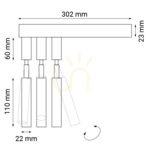 Wandleuchte Antigo Alha 3-flammig schwarz Stahl G9 LED 30,2 cm small 1