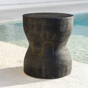 Hocker BAZAR BIZAR Kotoran schwarz Suarholz 35x45 cm small 1