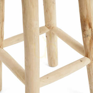 Barhocker BAZAR BIZAR Raffia aus Teakholz und Raffiabast, Natur, 75 cm small 5