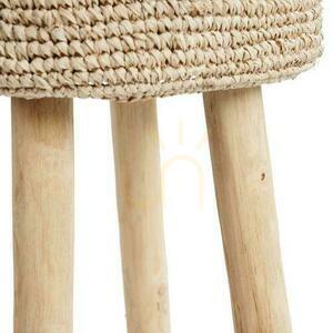 Barhocker BAZAR BIZAR Raffia aus Teakholz und Raffiabast, Natur, 75 cm small 0