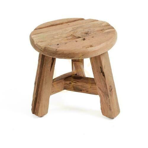 Prüfen Hocker BAZAR BIZAR Yatai Natur S Recyceltes Teakholz Rustic Collection