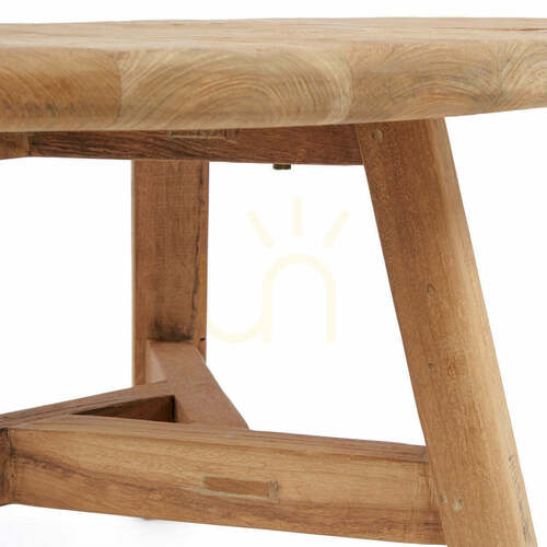 Prüfen Runder Couchtisch Bazar Bizar Fusuma L aus Teakholz, natur, 80 cm