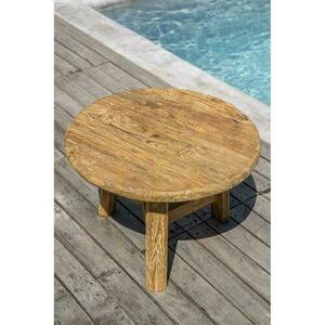 Runder Couchtisch Bazar Bizar Fusuma L aus Teakholz, natur, 80 cm small 2