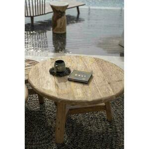 Runder Couchtisch Bazar Bizar Fusuma L aus Teakholz, natur, 80 cm small 6