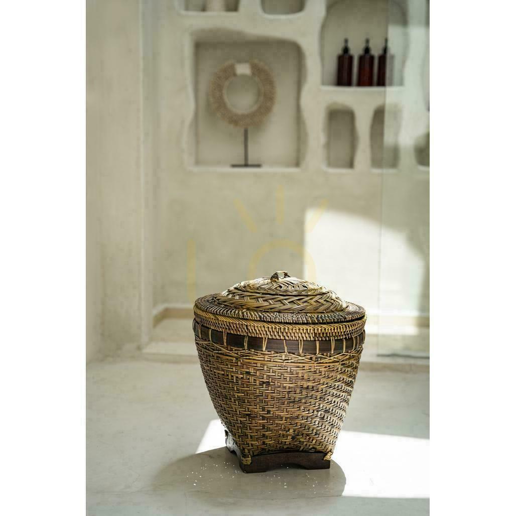 Aussicht Aufbewahrungskorb Rattan BAZAR BIZAR Colonial Collection Naturbraun M Aufbewahrungskorb Rattan BAZAR BIZAR Colonial Collection Naturbraun M