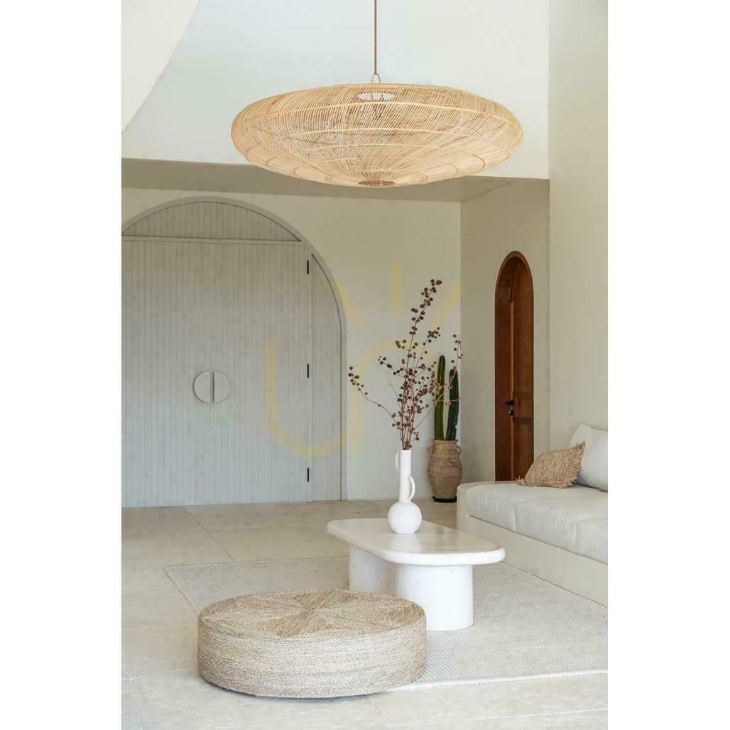 Aussicht Pendelleuchte BAZAR BIZAR Macaron XL Rattan Natur Oversized Collection Pendelleuchte BAZAR BIZAR Macaron XL Rattan Natur Oversized Collection