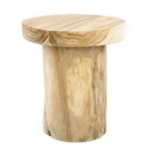 Prüfen Beistelltisch BAZAR BIZAR Inti Teakholz Natur Beige 30x45 cm Stools & Side Tables