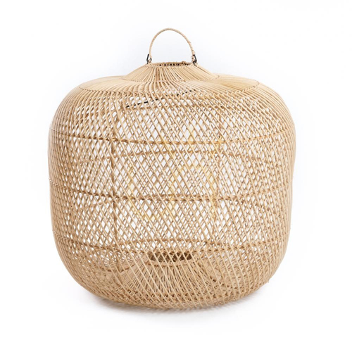 Prüfen Pendelleuchte BAZAR BIZAR Batu Bolong aus Rattan, natur, M