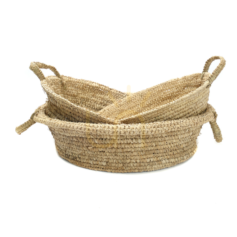 Raffia Basket Tray BAZAR BIZAR Natural S