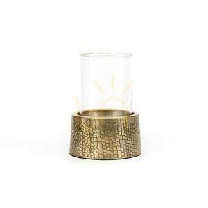 Kerzenständer BAZAR BIZAR Croco mit Glas Messing Aluminium L small 0