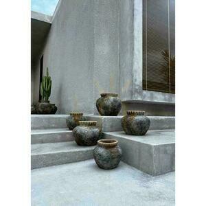 Vase BAZAR BIZAR Terracotta Collection Antik Grau Terrakotta Raffia S small 1