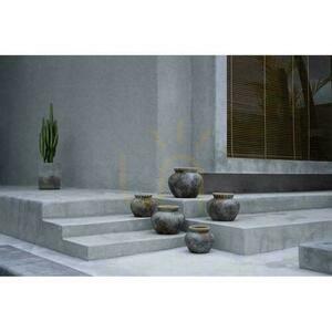 Vase BAZAR BIZAR Terracotta Collection Antik Grau Terrakotta Raffia S small 5
