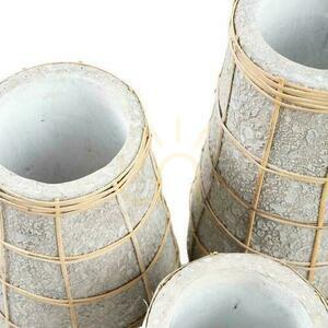 Vase Cutie BAZAR BIZAR S Terrakotta mit Rattangeflecht Beton Natur 14x22 cm small 5