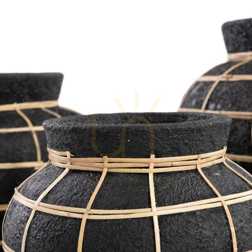 Aussicht Vase BAZAR BIZAR Terracotta Collection Terrakotta Rattan Schwarz Natur M Vase BAZAR BIZAR Terracotta Collection Terrakotta Rattan Schwarz Natur M