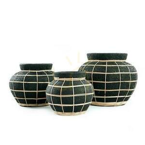 Vase BAZAR BIZAR The Belly Schwarz-Natur S small 3