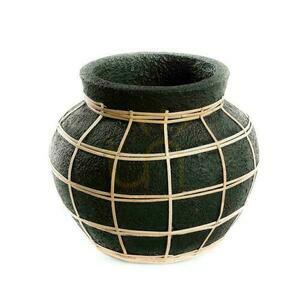 Vase BAZAR BIZAR The Belly Schwarz-Natur S small 0