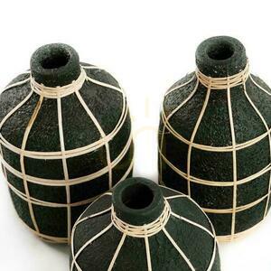 Vase BAZAR BIZAR Terracotta Collection Schwarz Natur M Terrakotta Rattan 4 Vase BAZAR BIZAR Terracotta Collection Schwarz Natur M Terrakotta Rattan small 4
