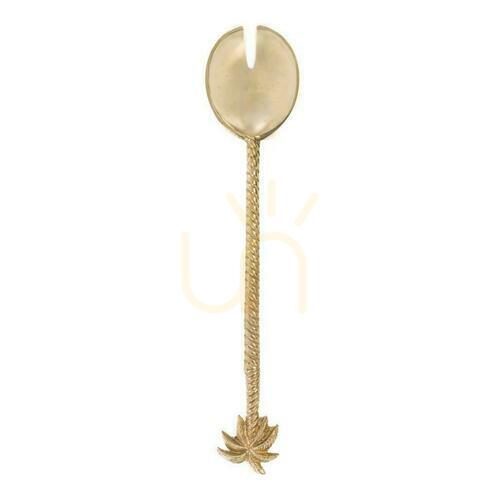 Prüfen Salatgabel BAZAR BIZAR Messing Gold Palmenform