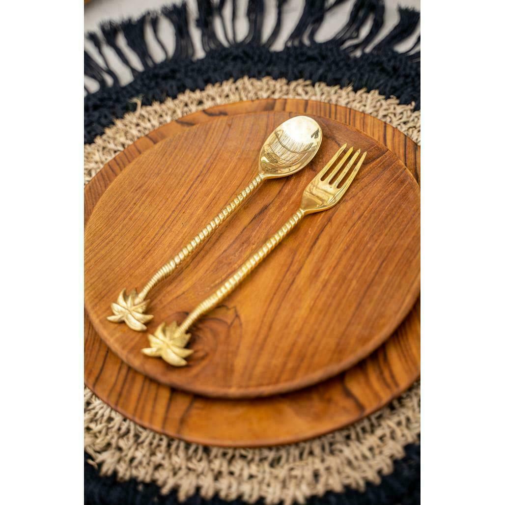 Aussicht Löffel BAZAR BIZAR Palmblatt Messing Gold 22 cm Löffel BAZAR BIZAR Palmblatt Messing Gold 22 cm