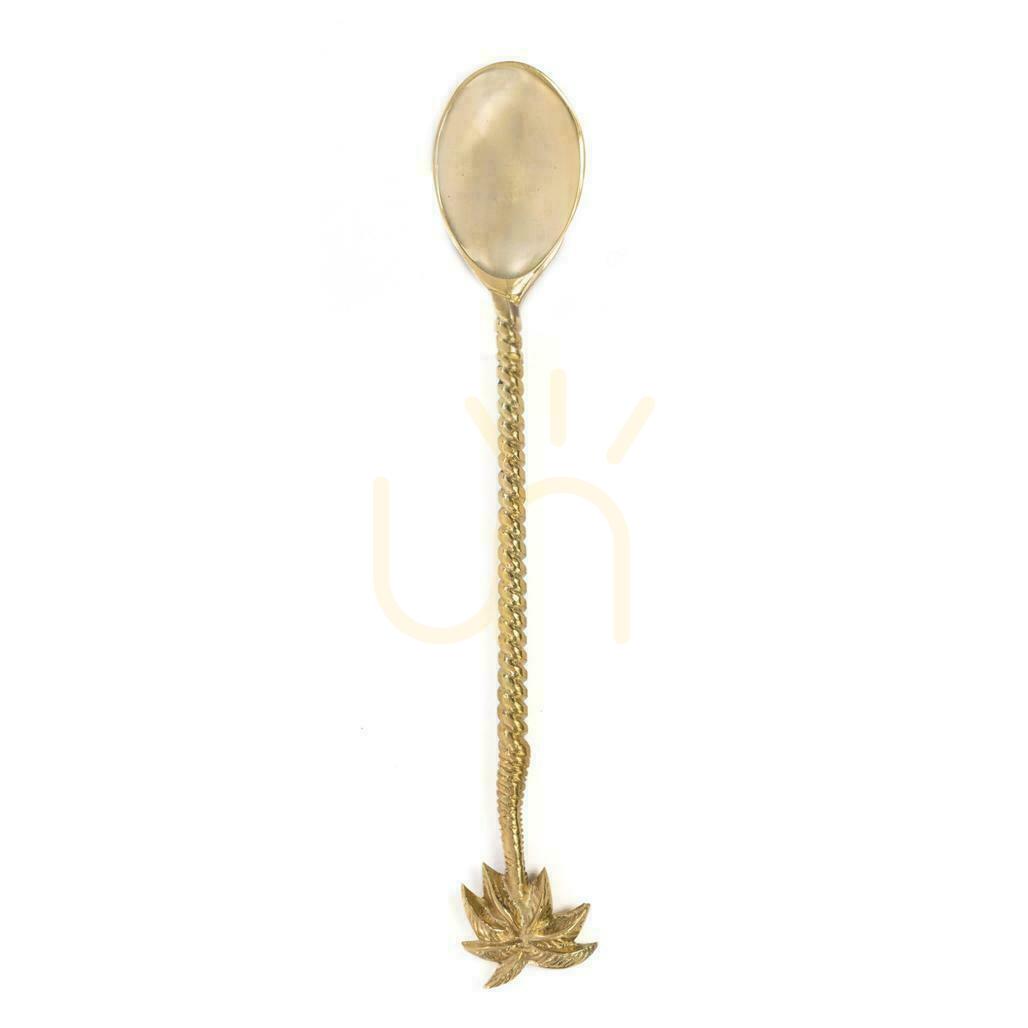 Prüfen Löffel BAZAR BIZAR Palmblatt Messing Gold 22 cm Löffel BAZAR BIZAR Palmblatt Messing Gold 22 cm