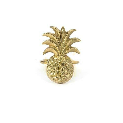 Prüfen Serviettenring Ananas BAZAR BIZAR Gold Messing Napkin Rings