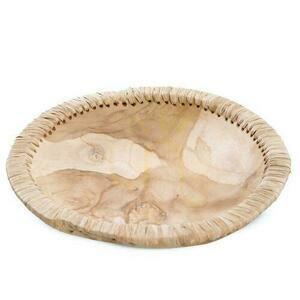 Schale BAZAR BIZAR Bowls Teakholz Leder Natur Beige 30 cm small 0
