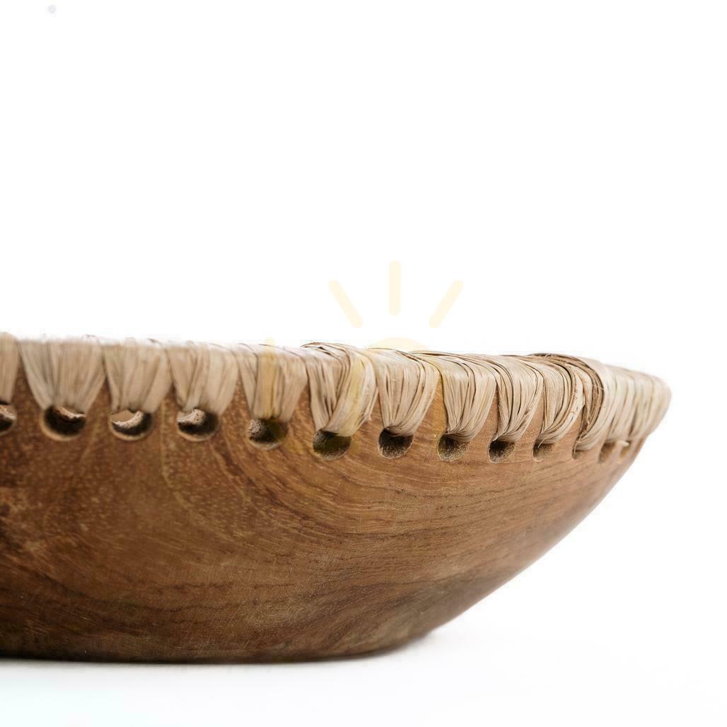 Prüfen Schale BAZAR BIZAR Bowls natürlich Teakholz Leder S Schale BAZAR BIZAR Bowls natürlich Teakholz Leder S