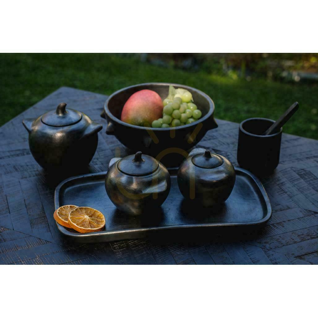 Aussicht Schale BAZAR BIZAR Burned Collection Terrakotta Schwarz 22 cm Schale BAZAR BIZAR Burned Collection Terrakotta Schwarz 22 cm