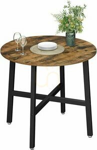 Runder Esstisch VASAGLE KDT080B01 80 cm rustikal braun-schwarz small 3