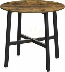Runder Esstisch VASAGLE KDT080B01 80 cm rustikal braun-schwarz small 0