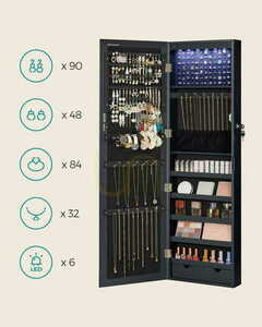 Schwarzer Schmuckschrank SONGMICS JJC093B01 mit Spiegel small 3