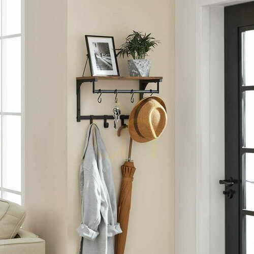 Prüfen Wandgarderobe mit Ablage und 8 Haken VASAGLE LCR103B01