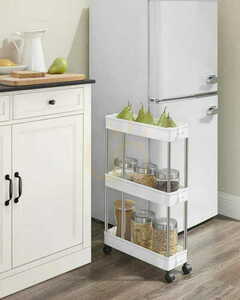 Schrank auf Rädern 3 Fachböden weiß - KSC007W01 small 1