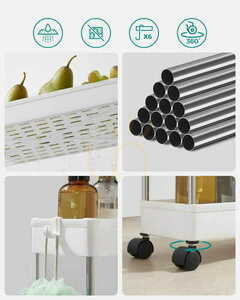 Schrank auf Rädern 3 Fachböden weiß - KSC007W01 small 2