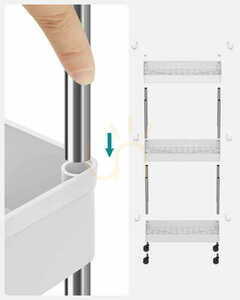 Schrank auf Rädern 3 Fachböden weiß - KSC007W01 small 4