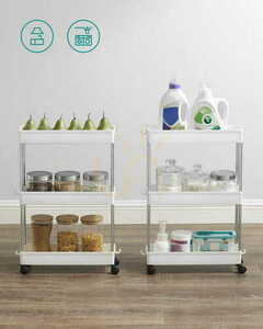 Schrank auf Rädern 3 Fachböden weiß - KSC007W01 small 6