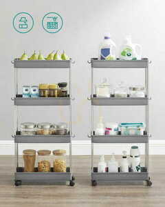 Schrank auf Rädern 4 Fachböden grau - KSC008G01 small 4