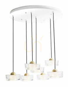 Pendelleuchte Max Light Lipari VII P0544 7-flammig weiß gold gebürstet 3000K small 0